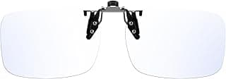 Trysee Rectangular Clip-On Flip-Up Blue Light Blocking Glasses for Eyes Strain/Light Sensitive TS309