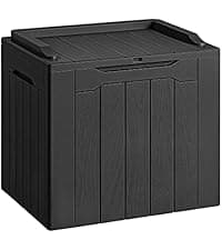 Devoko 30 Gallon Resin Deck Box Waterproof Outdoor Storage Box for Patio Furniture Pool Accessories Indoor Storage for Cushion Garden Tools (30 Gallon, Black)