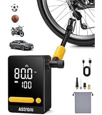 For Car Tires, Bikes, Motorcycles and Balls; Auto Shut-off, Digital Display Pressure Gauge, Fast Inflation, LED Light AstroAI L7 Tire Inflator Portable Air Compressor,150 PSI Cordless Bike Pump B0CS3B7MD8