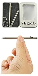 Mini Pen,Non-Toxic Titanium EDC Pen with Keychain, Compact and Stylish Small Pen(Only 82mm in Length and Comes with 2 Refill Cartridges)