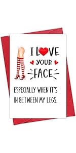 PETCEE Funny Valentines Day Card - 4"x6" Valentines Day Card for Him Her Naughty Valentines Day Gifts Cards with Envelop for Boyfriend Girlfriend Husband Wife Men Women Anniversary Birthday