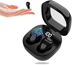 Mudtun Invisible Sleep Earbuds, Smallest Sleep Headphones for Side Sleepers Low Profile Micro Tiny Discreet Hidden Earbuds for Work, Wireless Mini IPX5 Waterproof for Small Ear Canals, Deep Black