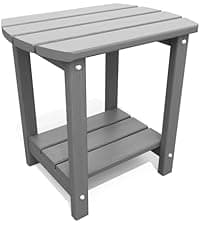 THOEOE Folding Adirondack Chair,HDPE All-Weather Outdoor Chair with Cup Holder,Wooden Textured,Fire Pit Chair,Plastic Patio Chair for Deck,Backyard,Garden,Lawn, Grey