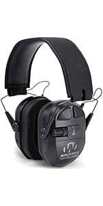 WALKER'S Ultimate Power Muff Quads - Hearing Protection Noise Reduction 26dB NRR Hunting Gun Range Shooting Electronic Earmuffs with AFT, 2 AAA Batteries Included