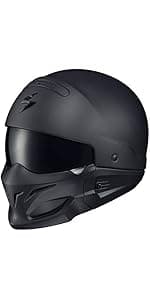 ScorpionEXO Covert 2 Open Face 3/4 Full Mode Motorcycle Helmet Bluetooth Ready Speaker Pockets Interchangeable Mouth Cover DOT Approved Solid (Matte Black - 3X-Large)
