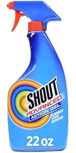 Shout Advanced Grease Busting Foam, Laundry Stain Remover, Oil and Grease Stain Remover for Clothes Laundry; Works on motor oil, bike grease, cooking oil, and more! 18oz Can