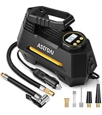 For Car Tires, Bikes, Motorcycles and Balls; Auto Shut-off, Digital Display Pressure Gauge, Fast Inflation, LED Light AstroAI L7 Tire Inflator Portable Air Compressor,150 PSI Cordless Bike Pump B0CS3B7MD8
