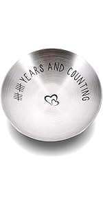 Wooden Ring Dish 5 Year Anniversary Wood Gift for Him Her, 5th Wooden Gifts for Wife Husband, 5 Year Marriage Presents Anniversary for Couple, Fifth Anniversay Present for Women Men