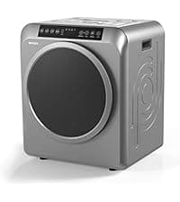 ROVSUN 110V Portable Clothes Dryer, High End Laundry Front Load Tumble Dryer Machine with Stainless Steel Tub & Simple Control Knob for Apartment, Dorm-850W, White