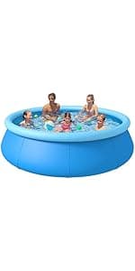 Inflatable Swimming Pool, Blow up Pool, Above Ground Swimming Pool for Family,Pool for Adults 120x 72 x 22 inch Full-Sized Inflatable Pool for Outdoors, Backyard