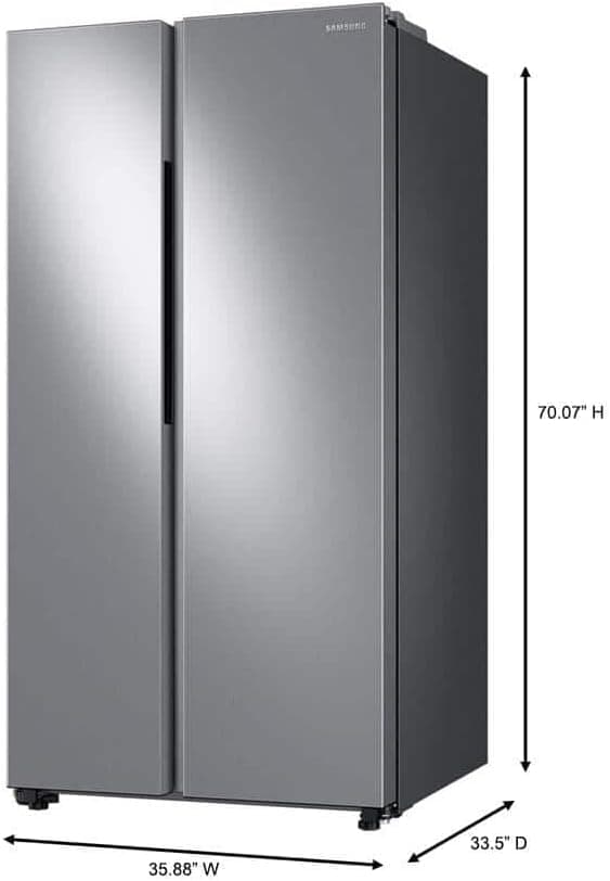 Samsung 28 cu. ft. Smart Side-by-Side Refrigerator with Large Capacity, Stainless Steel, RS28A500ASR/AA