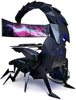 Gaming Chair Comfortable Luxury Gaming Chair Ergonomic Computer Cockpit Chair Comfortable Racing Simulator Game Chair with Hanging 3 Screens C