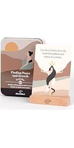 New Mom Affirmation Cards - 50 Postpartum Affirmation Cards for Women - Pregnancy & Self-Care Gifts for New Mom After Birth in Tin Box with Wooden Stand