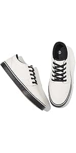 kufeiti Women's Canvas Slip On Shoes Sneakers for Women Fashion Comfortable White Black Elastic Sneakers for Women