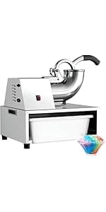 VNN 48L Snow Cone Machine, 500LB/H Commercial Shaved Ice Machine, 300W Electric Ice Shaver Machine, Suitable for Party Activities, Family Gatherings, Events