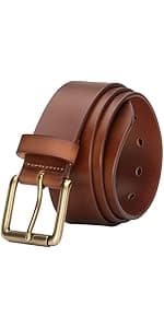 wolksprong Thicken Full Grain Leather Mens Belt Heavy Duty Mens Work Belt Mens Belt High Hardness Buckle Packed In Gift Box