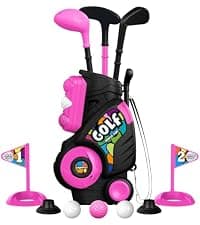 Liberry Toddler Golf Set, Upgraded Kids Golf Cart with Unique Shoulder Strap Design, Indoor and Outdoor Golf Toys for Boys and Girls Aged 1-5 Years Old