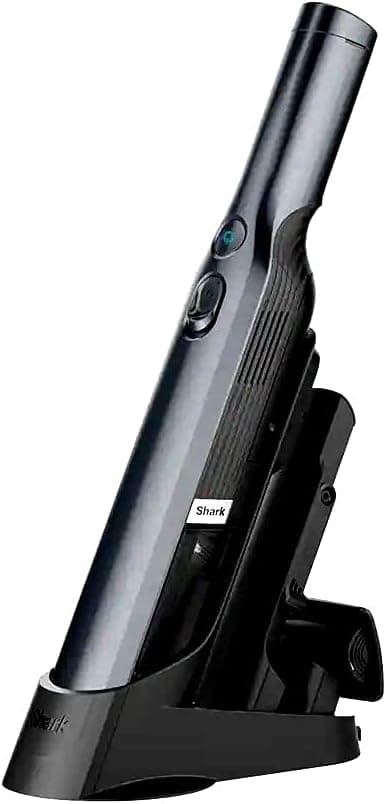 Shark WV201 WANDVAC Handheld Vacuum (Renewed) Lightweight at 1.4 Pounds with Powerful Suction, Charging Dock, Single Touch Empty and Detachable Dust Cup (WV201BLK Black)