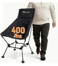 MOON LENCE Portable Camping Chair Backpacking Chair - The 4th Generation Ultralight Folding Chair - Compact, Lightweight Foldable Chairs for Hiking Mountaineering, Beach (Black-1Pack)
