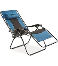 Guide Gear Oversized Extra Large Padded Camping Chair, Portable, Folding, Large Camp Lounge Beach Chairs for Outdoor, Adults, Men and Women, Heavy-Duty 400 Pound Capacity, with Cup Holder Blue