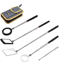 Telescoping Magnetic Pickup Tool Set, Inspection Mirror Telescoping, LED Flashlight, Cool Gadgets for Men, Gifts for Dad, Husband, Kids, Boyfriend, Magnet Stick