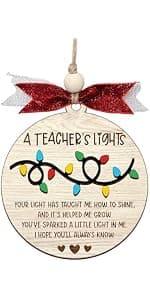 Heartfelt teacher Christmas ornament. A thoughtful thank you gift for teachers that shines with appreciation. Ready to hang. Teacher Christmas Ornaments – Best Merry for Teachers (B48) B0D9GZF921