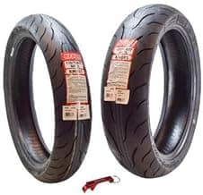 Kenda KM1 (KM001) 110/70R17 Front (54H) & 150/60R17 (66H) Rear Tires for Sport Touring Motorcycles, Radial with High-Speed Stability & Excellent Wet Grip w/Keychain (110/70-17) (150/60-17) (2-Pack)