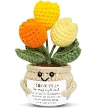 Friendship Gifts For Women, Friend Gift Ideas, Emotional Support, Sunflower Decor, Handmade Keepsake, Soft Yarn Texture OASSIE Best Friend Birthday Gifts for Women - Positive Crochet Sunflower B0FNVGXPQ1