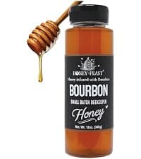 HONEY FEAST Bourbon-Infused Sweetener 12 oz | Artisanal Small-Batch Raw Blend | Ideal for Bourbon Enthusiasts & Gourmets B086RMJKQ9
