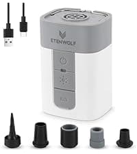 ETENWOLF AIR 3 Air Pump for Inflatables with 2600 mAh Battery & Camping Light, Ultra-Fast and Mini Electric Air Pump, Inflate Deflate for Air Mattress, Pool Floats, Vacuum Storage Bags