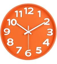 45MinST 13-Inch Vintage Outdoor Wall Clock with Thermometer and Hygrometer, Waterproof, Large Numbers, Silent, for Indoor and Outside Use,Porch,Garden,Pool(Black Frame with Silver Trim)