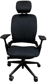 OFFICE LOGIX SHOP Leap V2 Chair with Headrest Bundle (Fabric, Black)
