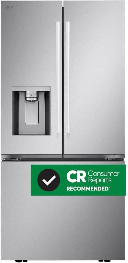 LG LF25H6330S 24.5 cu ft French Door Refrigerator – External Water & Ice Dispenser, White