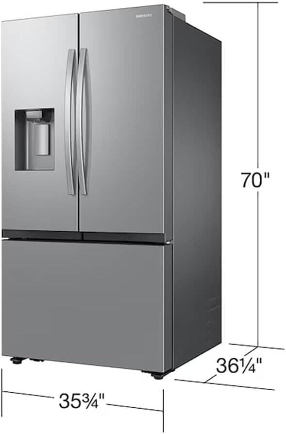 Samsung 31 cu. ft. Mega Capacity 3-Door French Door Refrigerator with Four Types of Ice, Stainless Steel, RF32CG5400SRAA