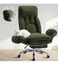 Massage Office Chair 6 Points 500lbs with Footrest,Reclining Desk Chair with Vibration Heat,Executive Big and Tall Chairs for Heavy People,Adjustable Height Ergonomic Black