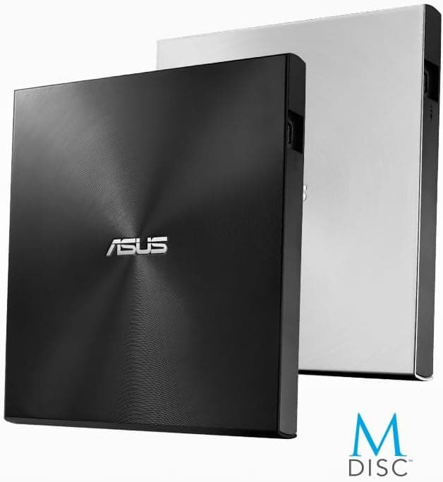 ASUS ZenDrive Black 13mm External 8X DVD/Burner Drive +/-RW with M-Disc Support, Compatible with Both Mac & Windows and Nero BackItUp for Android Devices (USB 2.0 & Type-C Cables Included)