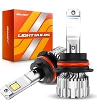 SEALIGHT 70000LM Super Bright H4 Bulbs, 6500K Cool White Fog Bulbs, 70000+ Hours Lifespan Powersport Bulbs with 15000RPM Cooling Fan, Plug-N-Play, Pack of 2