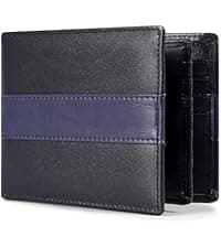 Swallowmall Mens Wallet Rfid Blocking Leather Wallet for Men Bifold Wallets with 1 ID Window 16 Card Slot