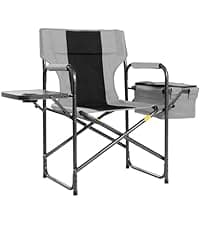 Zero Gravity Chair Oversized Padded Recliner with Adjustable Headrest & Cup Holder - 600D Oxford Folding Lounge Chair for Outdoor Camping, Patio, Poolside (Brown & Blue)
