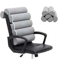 Ergonomic Lumbar Support Pillow for High Back Office Chair - Adjustable 6 Semicircular Back Cushion with Breathable Mesh Cover,Spine Support for Desk/Gaming Chairs, Neck/Upper/Lower Back Pain Relief