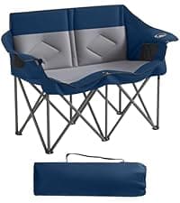 Zero Gravity Chair Oversized Padded Recliner with Adjustable Headrest & Cup Holder - 600D Oxford Folding Lounge Chair for Outdoor Camping, Patio, Poolside (Brown & Blue)