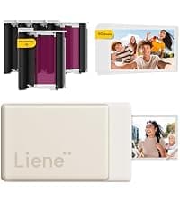 Liene M100 4x6'' Photo Printer, Phone Printer 100 Sheets & 3 Cartridges, Full-Color Photo, Portable Instant Photo Printer for iPhone Android, Thermal Dye Sublimation, Wi-Fi Picture Printer 100 Papers B09XHYNHB2