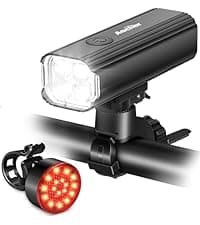 Ascher Ultra Bright USB Rechargeable Bike Light Set, Powerful Bicycle Front Headlight and Back Taillight, 4 Light Modes, Easy to Install for Men Women Kids Road Mountain Cycling B07FC9NRRR