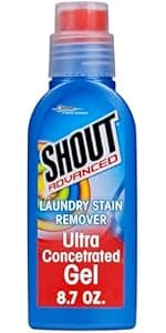 Shout Advanced Grease Busting Foam, Laundry Stain Remover, Oil and Grease Stain Remover for Clothes Laundry; Works on motor oil, bike grease, cooking oil, and more! 18oz Can
