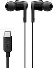 Belkin SoundForm Wired Earbuds with USB-C Connector, In-Ear Earphones w/ Microphone - USB-C Headphones for iPhone 15, iPad Mini, Galaxy S24, Google Pixel, Android, and More - Black
