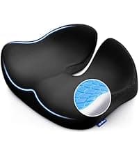 ZIKEE Pioneering Seat Cushion for Pressure Relief, Ergonomic Office Chair Cushion for Sciatica, Back, Hemorrhoids & Tailbone Pain Relief, High-Density Memory Foam Car Seat Cushion with Anti-Slip Base