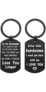 ENGZHI Love My Husband Keychain - Husband Birthday Gift Ideas - Mens Christmas Anniversary Keychain Gifts for Him, Valentines