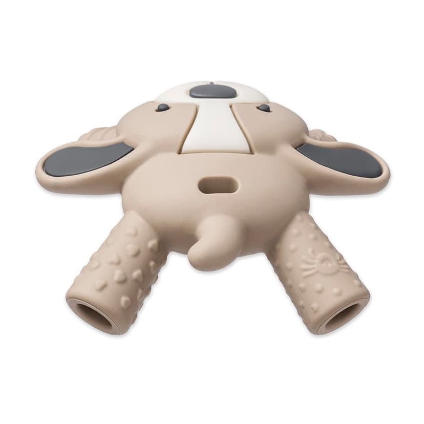 Itzy Ritzy - Ritzy Teether for Molars - Massages Sore Gums & Reaches Back Molars - Silicone Baby Teething Toy with Multiple Textures & Flexible Design - Teething Relief for 3 Months & Up (Puppy)