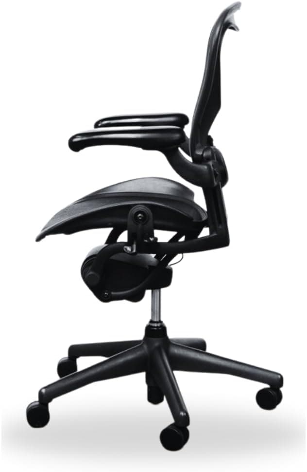 Herman Miller Office Chair Size B | Fully Adjustable with All Features Included| Quick and Easy Assembly| Renewed| 10 Year Warranty| Hardwood Floor Roller Blade Style Wheels Included