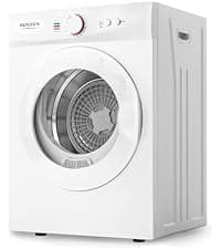 ROVSUN 110V Portable Clothes Dryer, High End Laundry Front Load Tumble Dryer Machine with Stainless Steel Tub & Simple Control Knob for Apartment, Dorm-850W, White